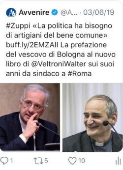 SPALLONE A MONS. ZUPPI: LEI È UN VESCOVO TROPPO DI PARTE E DIVISIVO. DOVREBBE RINUNCIARE. Zuppi 3 250x346
