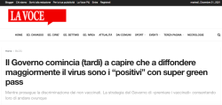 La Voce: gli "Untori" sono i Positivi con Super Green Pass. Sveglia... Schermata 2021 12 21 Alle 15.56.49 250x119