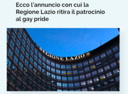 Gay Pride, Regione Lazio Ritira il Patrocinio. Adinolfi su Unioni Gay e Etero. Schermata 2023 06 07 Alle 10.40.03 250x183