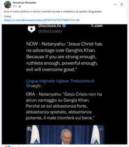 netanyahu, gesù, rossetto