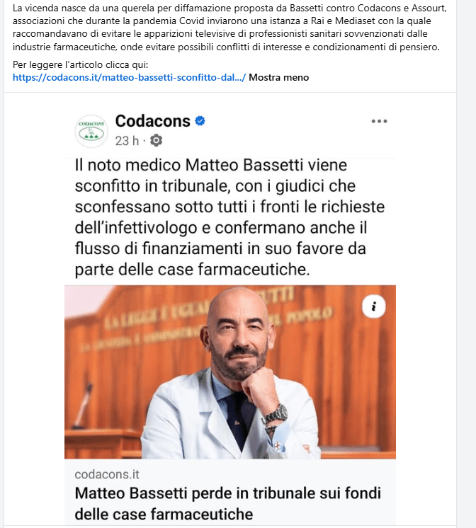 Blog bassetti codacons